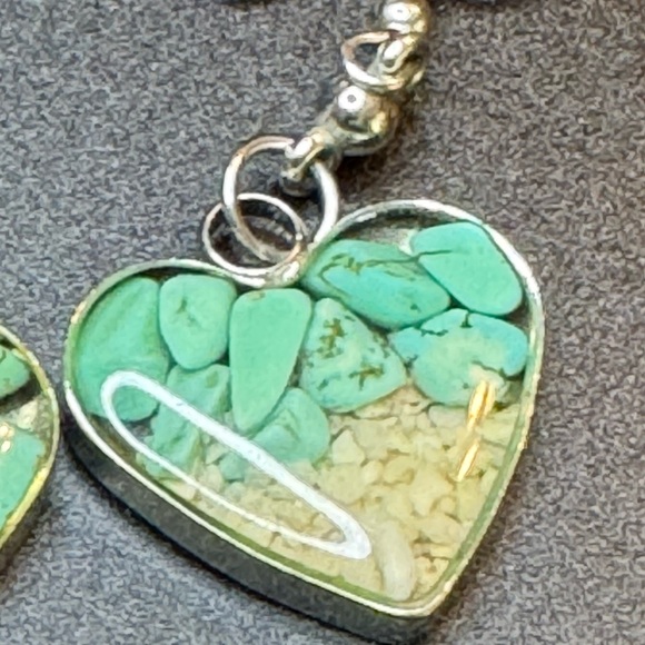 Genuine Larimar Gemstone Earrings - Picture 2 of 3